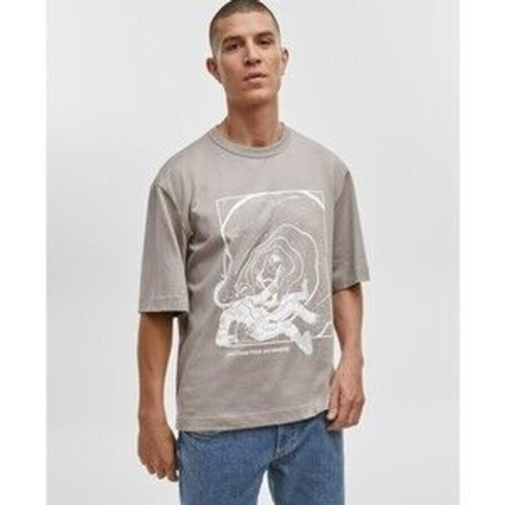 Mode of One Mens Marshes Gray Short Sleeve Cotton T-Shirt Small 100189065MN NEW